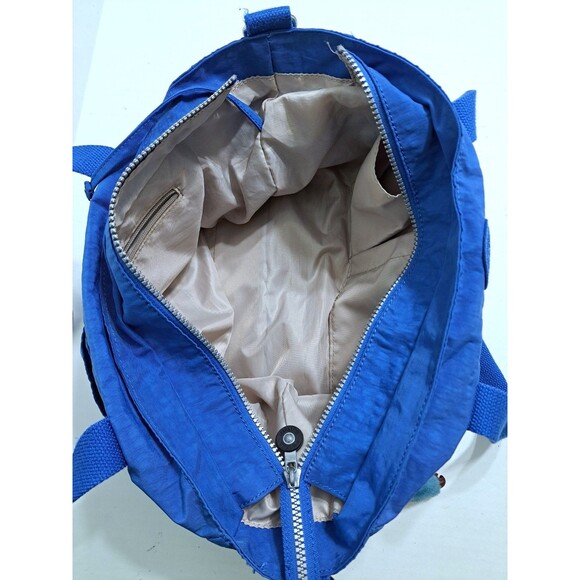 Kipling Sady Tote Shoulder Bag Blue Nylon Crossbody Gym Weekender Carry On - Picture 10 of 12
